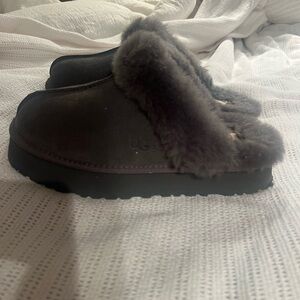 UGG Charcoal Shearling Lined Slip-On Mule
